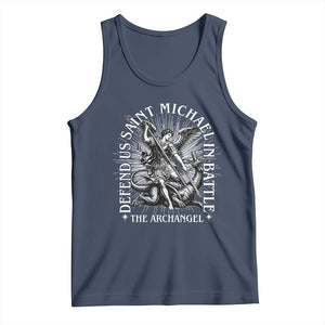 Saint Michael Defend Us In Battle Tank Top Catholic Protection Gift TS12 Navy Print Your Wear
