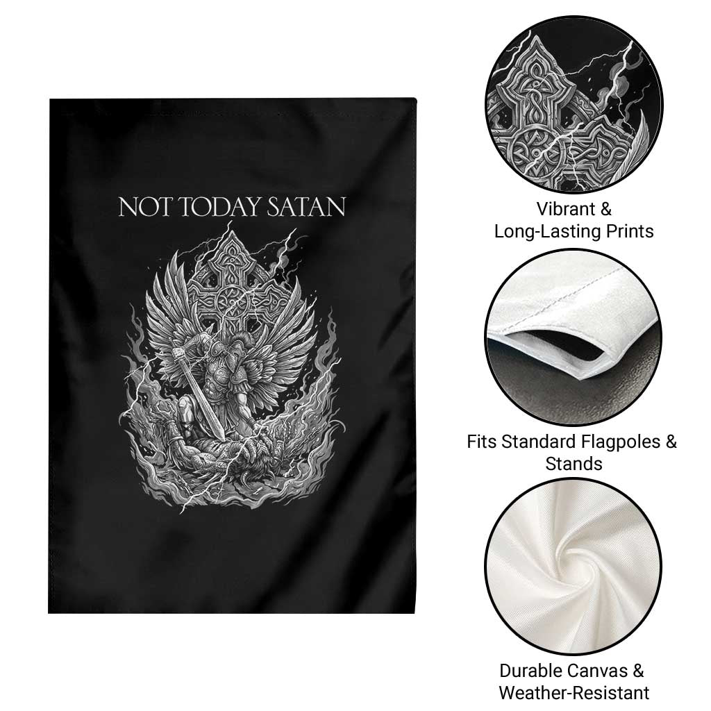 Not Today Satan Garden Flag Saint Michael Fights Evil TS12 Print Your Wear