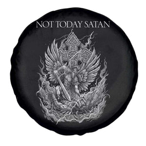 Not Today Satan Spare Tire Cover Saint Michael Fights Evil TS12 Print Your Wear