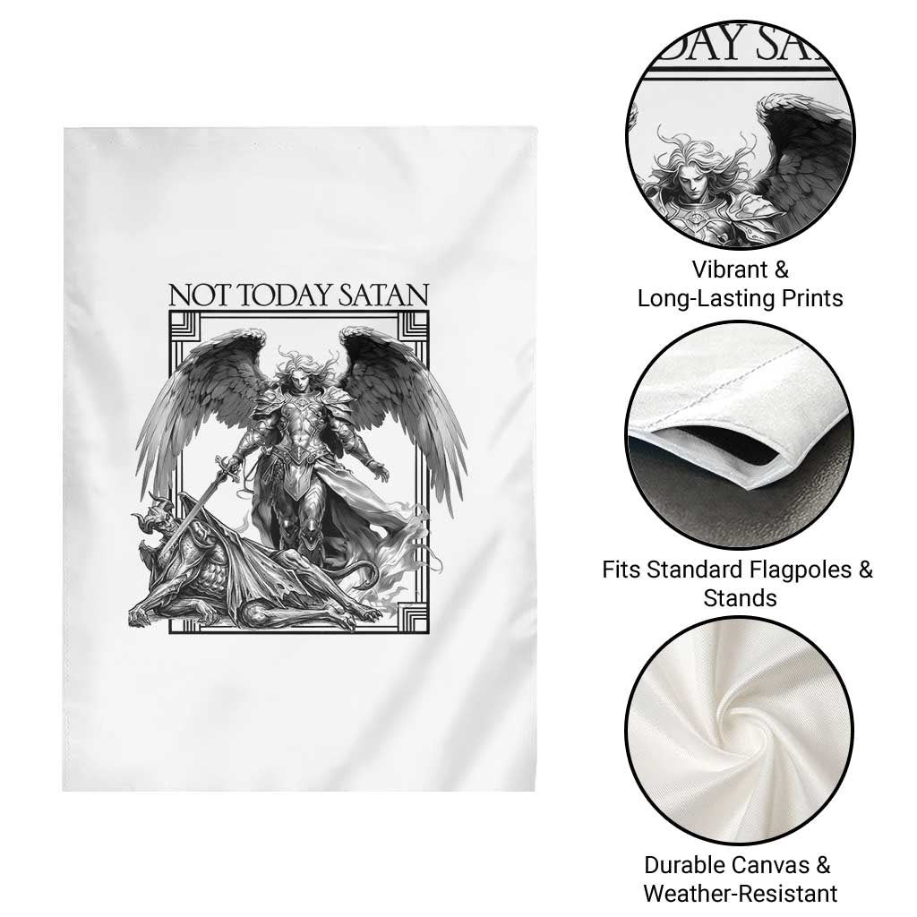 Funny Saint Michael Defeating Satan Garden Flag Not Today Satan TS12 Print Your Wear