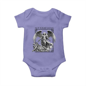 Funny Saint Michael Defeating Satan Baby Onesie Not Today Satan TS12 Violet Print Your Wear