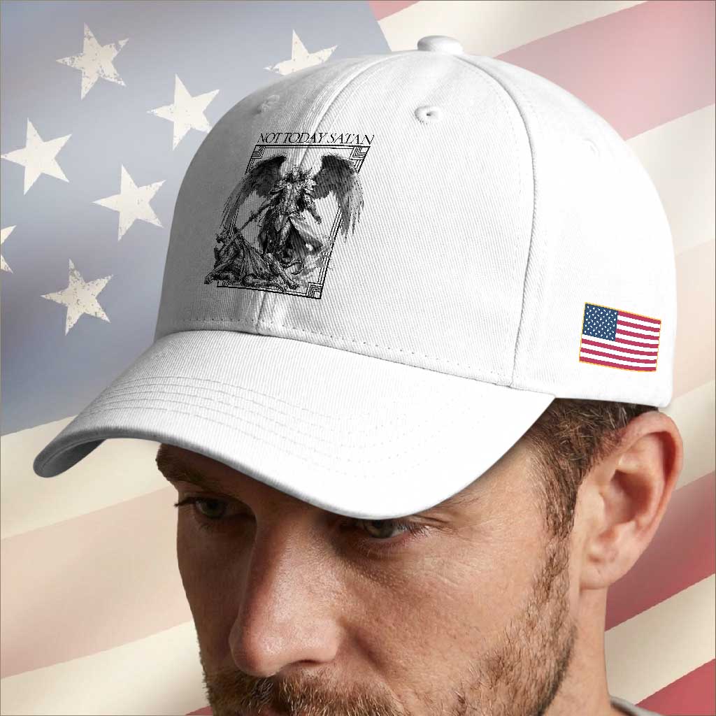 Funny Saint Michael Defeating Satan Baseball Cap Not Today Satan TS12 Print Your Wear