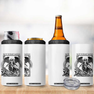 Funny Saint Michael Defeating Satan 4 in 1 Can Cooler Tumbler Not Today Satan TS12 Print Your Wear