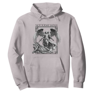 Funny Saint Michael Defeating Satan Hoodie Not Today Satan TS12 Ice Gray Print Your Wear