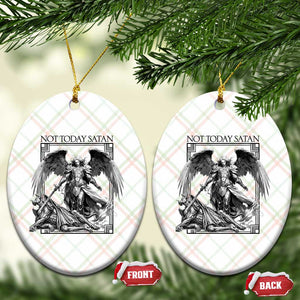 Funny Saint Michael Defeating Satan Ceramic Ornament Not Today Satan TS12 Print Your Wear