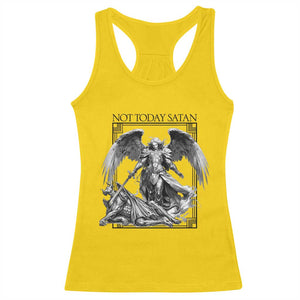 Funny Saint Michael Defeating Satan Racerback Tank Top Not Today Satan TS12 Daisy Print Your Wear
