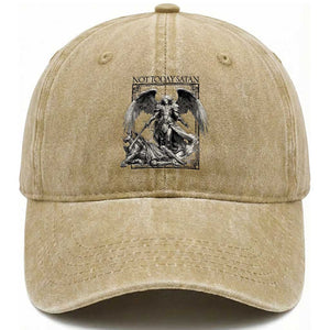 Funny Saint Michael Defeating Satan Washed Cotton Baseball Cap Not Today Satan TS12 Print Your Wear