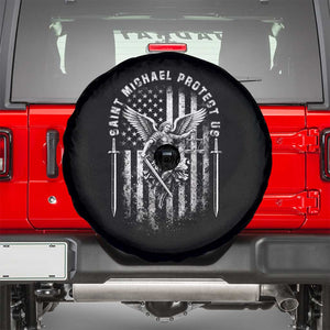 Vintage Saint Michael Archangel Protect Us Prayer Spare Tire Cover TS12 Black Print Your Wear