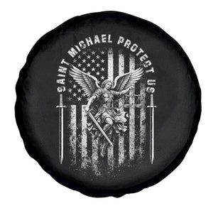 Vintage Saint Michael Archangel Protect Us Prayer Spare Tire Cover TS12 Print Your Wear