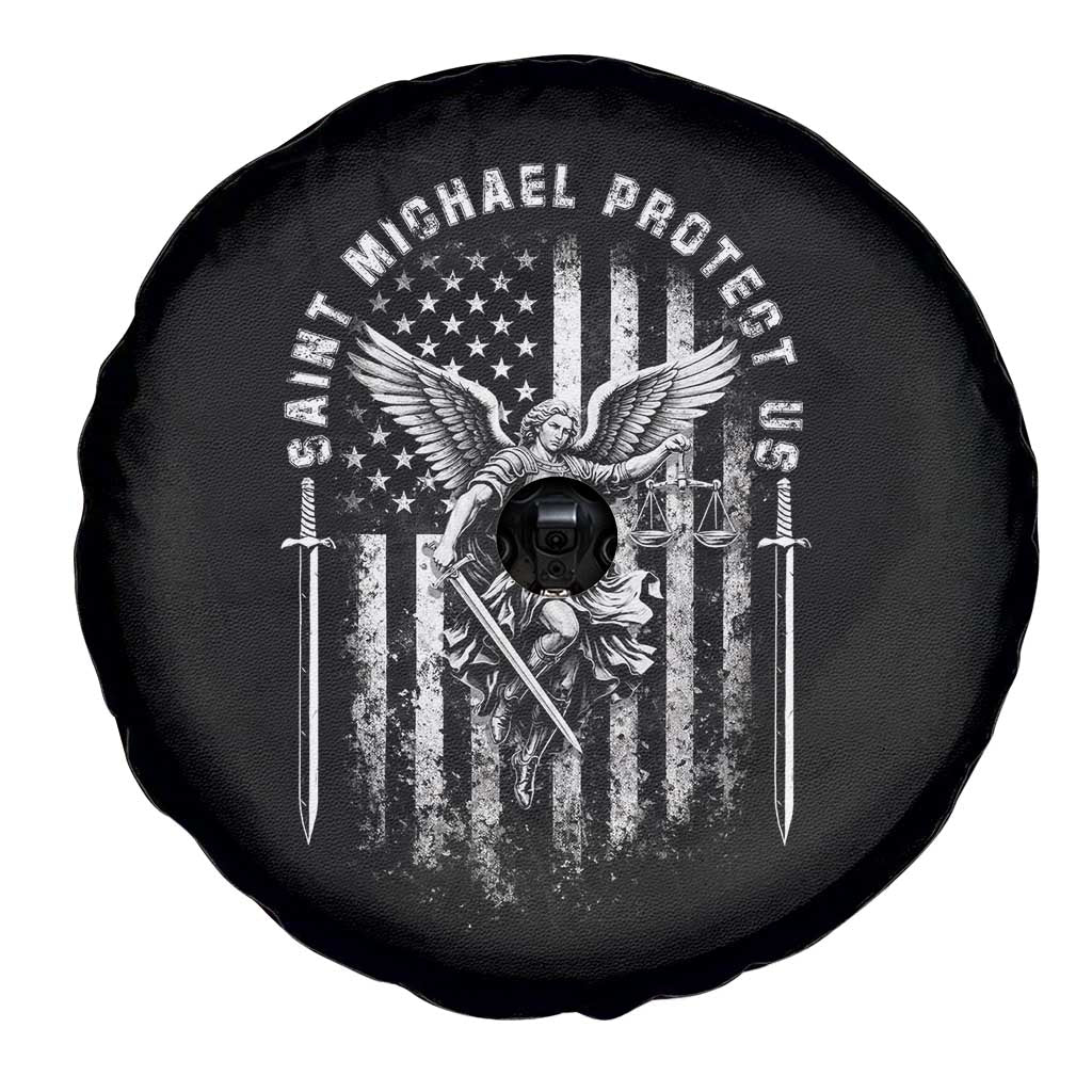Vintage Saint Michael Archangel Protect Us Prayer Spare Tire Cover TS12 Print Your Wear