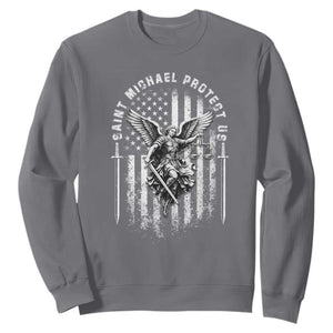 Vintage Saint Michael Archangel Protect Us Prayer Sweatshirt TS12 Charcoal Print Your Wear