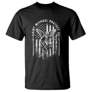 Vintage Saint Michael Archangel Protect Us Prayer T Shirt TS12 Black Print Your Wear