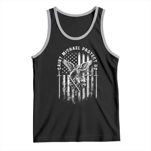 Vintage Saint Michael Archangel Protect Us Prayer Tank Top TS12 Black Athletic Heather Print Your Wear