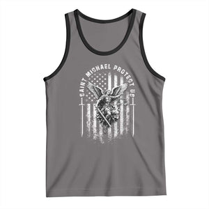 Vintage Saint Michael Archangel Protect Us Prayer Tank Top TS12 Deep Heather Black Print Your Wear