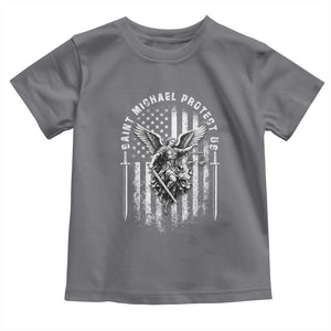 Vintage Saint Michael Archangel Protect Us Prayer Toddler T Shirt TS12 Charcoal Print Your Wear