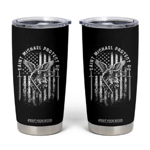 Vintage Saint Michael Archangel Protect Us Prayer Tumbler Cup TS12 Black Print Your Wear