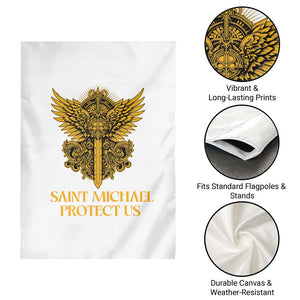 Vintage Catholic Saint Michael Protect Us Garden Flag Religious Gift TS12 Print Your Wear