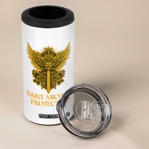 Vintage Catholic Saint Michael Protect Us 4 in 1 Can Cooler Tumbler Religious Gift TS12 Print Your Wear