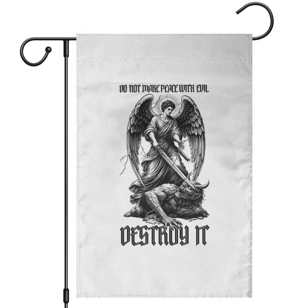 Do Not Make Peace With Evil Garden Flag Archangel Saint Michael TS12 White Print Your Wear