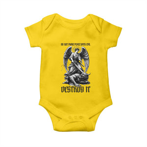 Do Not Make Peace With Evil Baby Onesie Archangel Saint Michael TS12 Daisy Print Your Wear