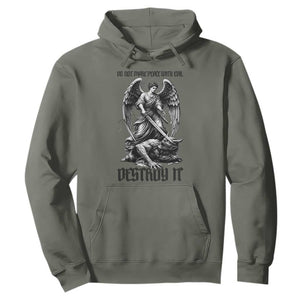 Do Not Make Peace With Evil Hoodie Archangel Saint Michael TS12 Military Green Print Your Wear