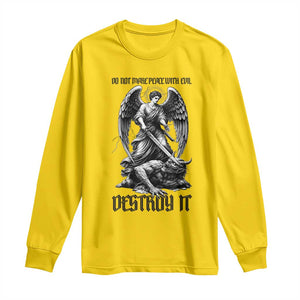 Do Not Make Peace With Evil Long Sleeve Shirt Archangel Saint Michael TS12 Daisy Print Your Wear