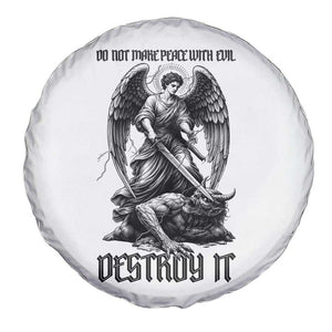 Do Not Make Peace With Evil Spare Tire Cover Archangel Saint Michael TS12 Print Your Wear