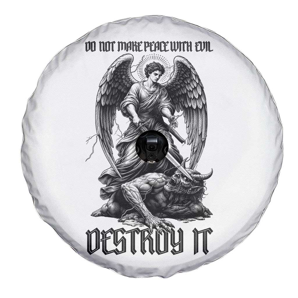 Do Not Make Peace With Evil Spare Tire Cover Archangel Saint Michael TS12 Print Your Wear