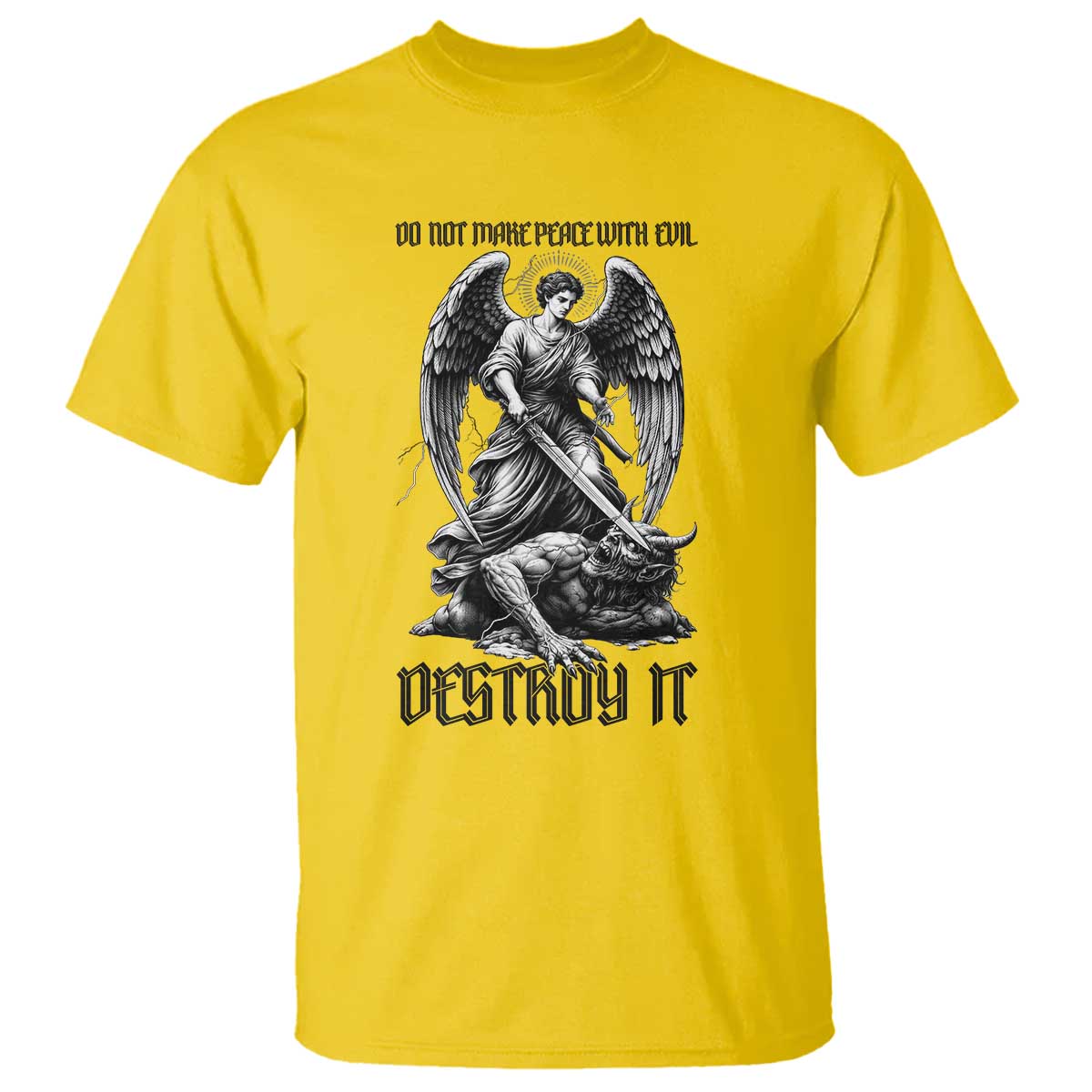 Do Not Make Peace With Evil T Shirt Archangel Saint Michael TS12 Daisy Print Your Wear