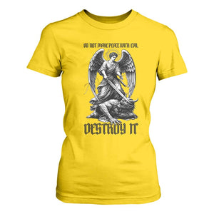 Do Not Make Peace With Evil T Shirt For Women Archangel Saint Michael TS12 Daisy Print Your Wear