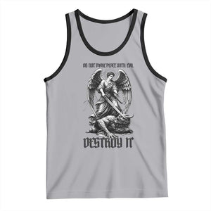Do Not Make Peace With Evil Tank Top Archangel Saint Michael TS12 Athletic Heather Black Print Your Wear
