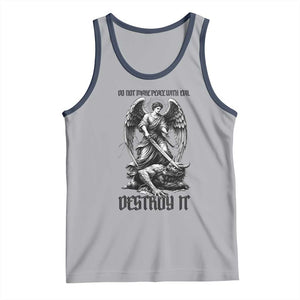 Do Not Make Peace With Evil Tank Top Archangel Saint Michael TS12 Athletic Heather Navy Print Your Wear