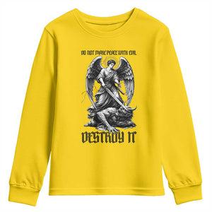 Do Not Make Peace With Evil Youth Sweatshirt Archangel Saint Michael TS12 Daisy Print Your Wear