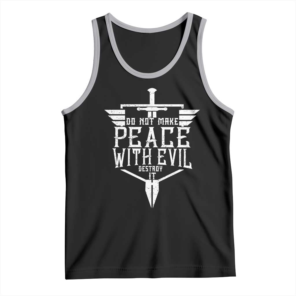 Do Not Make Peace With Evil Tank Top Catholic Protection Gift TS12 Black Athletic Heather Print Your Wear