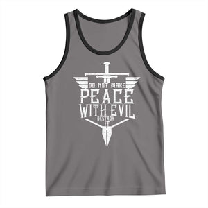Do Not Make Peace With Evil Tank Top Catholic Protection Gift TS12 Deep Heather Black Print Your Wear
