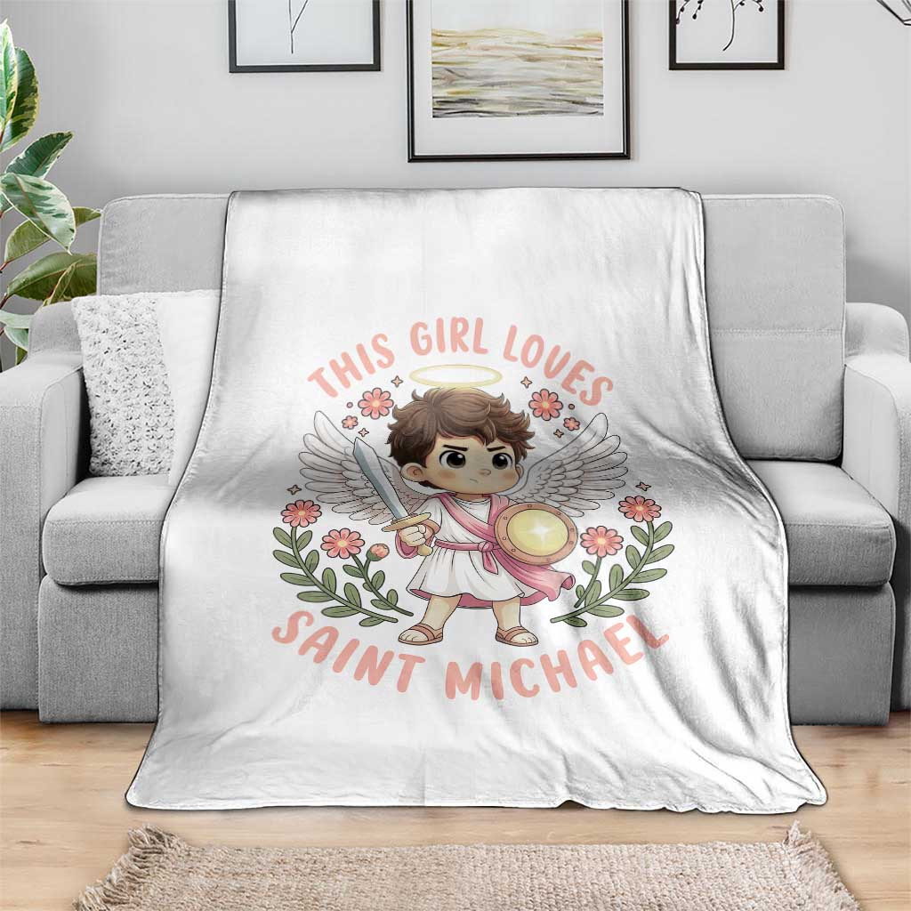 This Girl Loves Saint Michael Throw Blanket Religious Faith Gift TS12 Print Your Wear