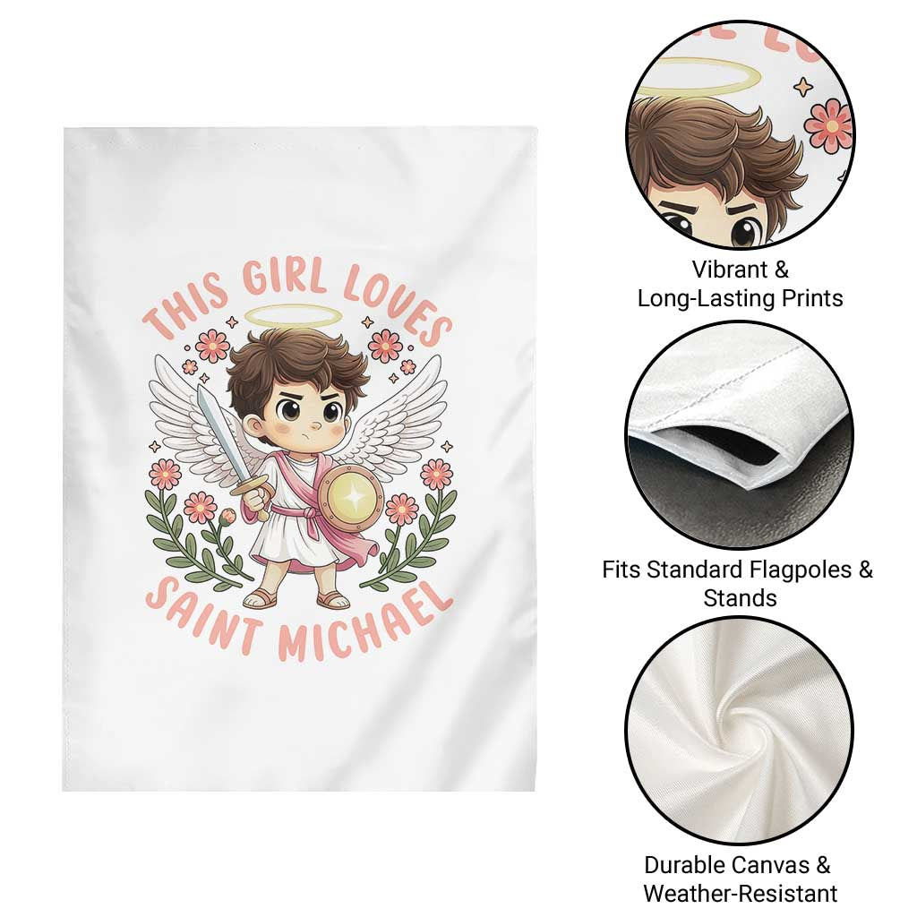 This Girl Loves Saint Michael Garden Flag Religious Faith Gift TS12 Print Your Wear