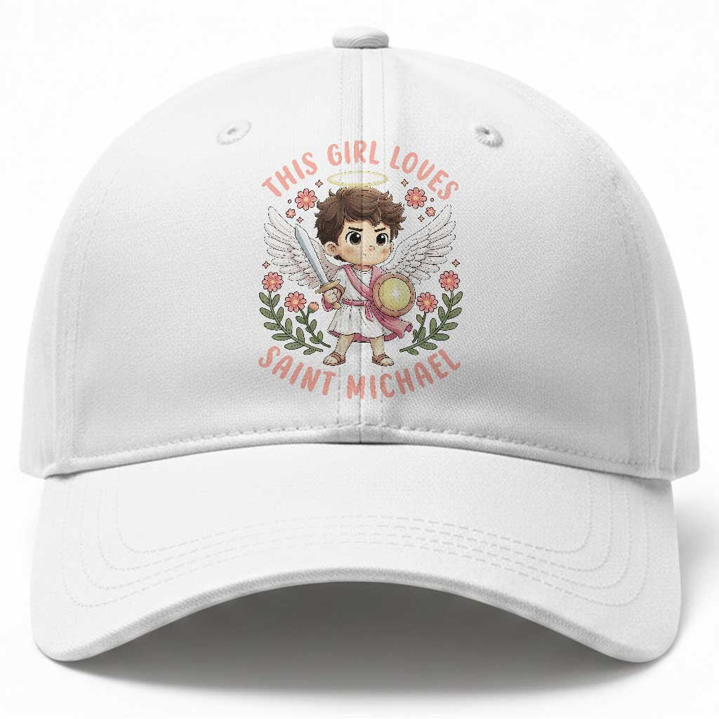 This Girl Loves Saint Michael Baseball Cap Religious Faith Gift TS12 Print Your Wear
