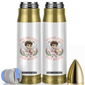This Girl Loves Saint Michael Bullet Tumbler Religious Faith Gift TS12 White Print Your Wear