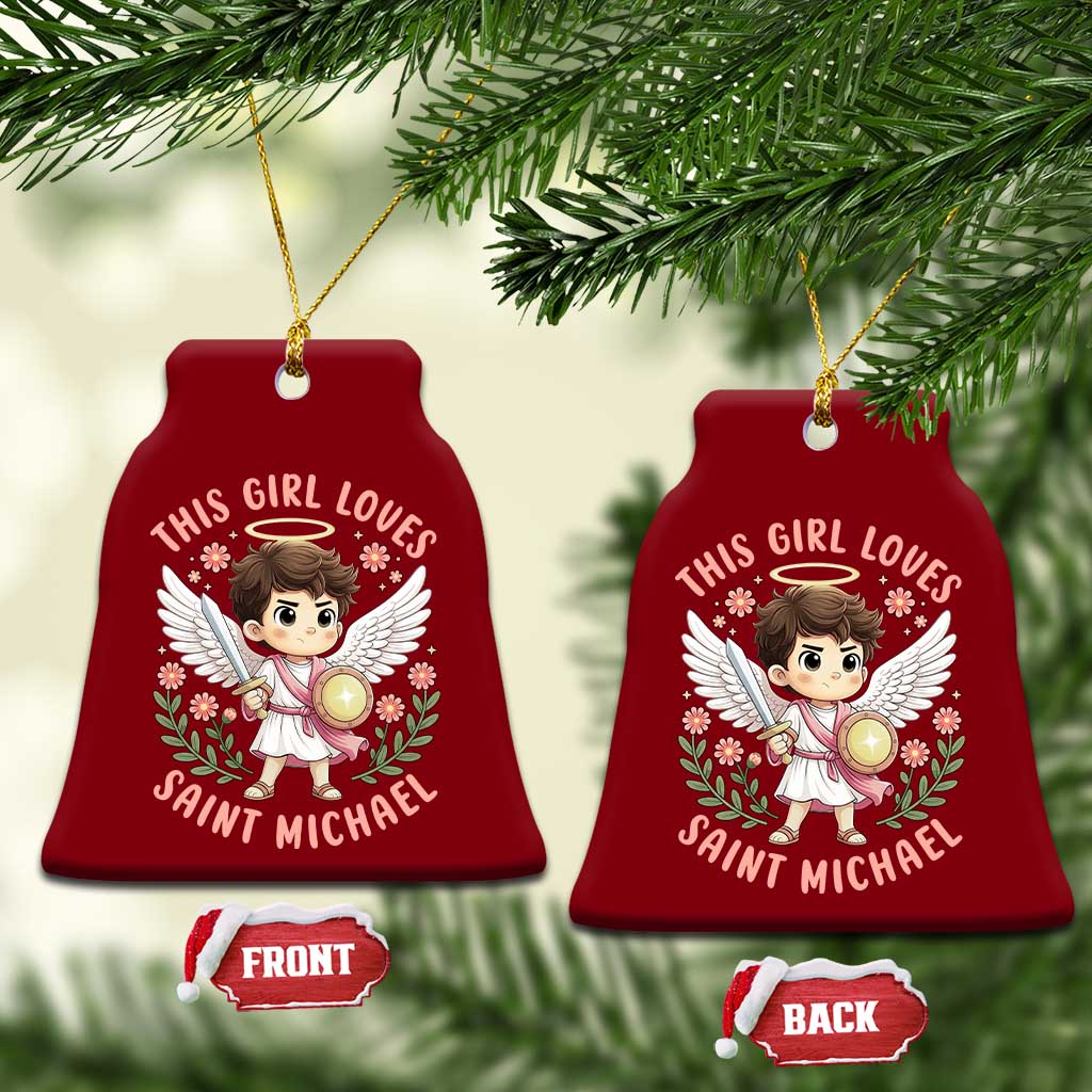 This Girl Loves Saint Michael Ceramic Ornament Religious Faith Gift TS12 Print Your Wear