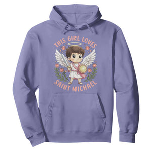 This Girl Loves Saint Michael Hoodie Religious Faith Gift TS12 Violet Print Your Wear