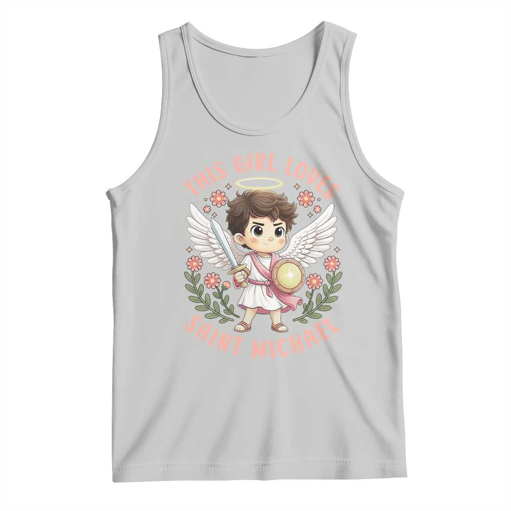 This Girl Loves Saint Michael Tank Top Religious Faith Gift TS12 Ash Print Your Wear
