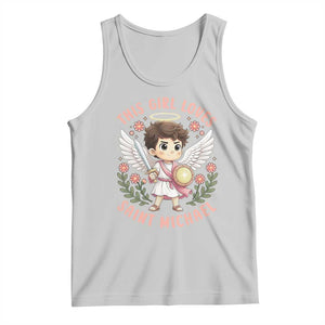 This Girl Loves Saint Michael Tank Top Religious Faith Gift TS12 Ash Print Your Wear