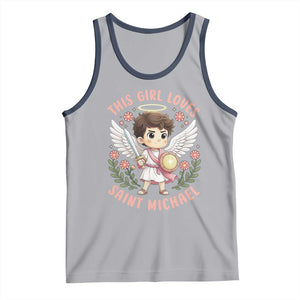 This Girl Loves Saint Michael Tank Top Religious Faith Gift TS12 Athletic Heather Navy Print Your Wear