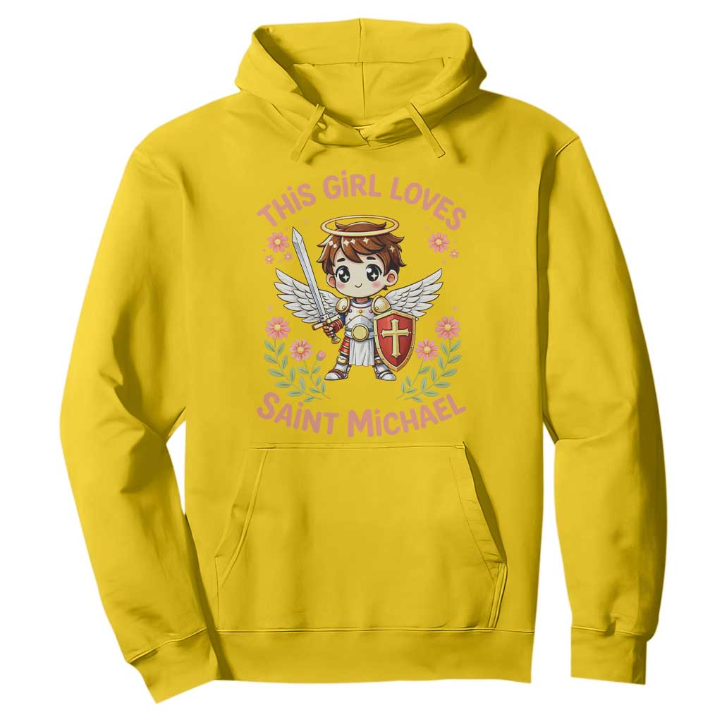 This Girl Loves Saint Michael Hoodie Catholic Faith Gift TS12 Daisy Print Your Wear