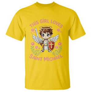 This Girl Loves Saint Michael T Shirt Catholic Faith Gift TS12 Daisy Print Your Wear