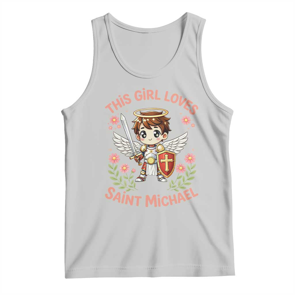 This Girl Loves Saint Michael Tank Top Catholic Faith Gift TS12 Ash Print Your Wear