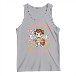 This Girl Loves Saint Michael Tank Top Catholic Faith Gift TS12 Athletic Heather Print Your Wear