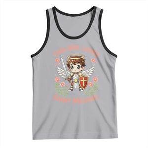 This Girl Loves Saint Michael Tank Top Catholic Faith Gift TS12 Athletic Heather Black Print Your Wear