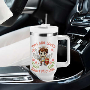 This Girl Loves Saint Michael Tumbler With Handle Catholic Faith Gift TS12 Print Your Wear
